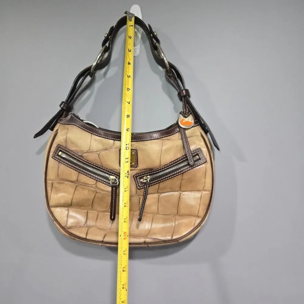 🐢 Dooney & Bourke Croc Embossed Leather Circle Bag. - Picture 7 of 16
